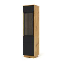 VITRINE Aurus Holz und Schwarz - Schwarz, Holzwerkstoff (37/143.5/33cm) - Petits-meubles