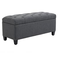 TRUHENBANK leinenartiges Polyester holz Dunkelgrau - Dunkelgrau, Kunststoff (40/44/100cm) - HOMCOM