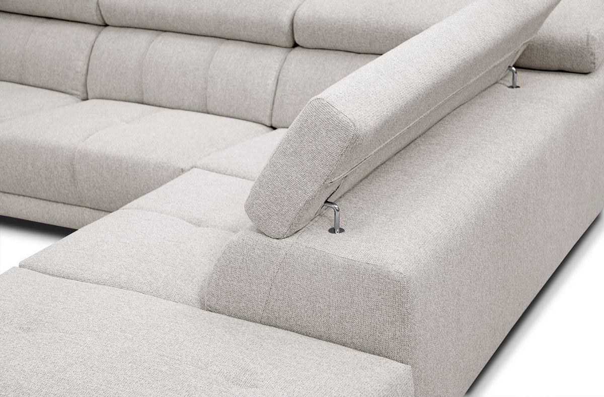 ECKSOFA MORELLO 5-Sitzer, creme - Creme/Schwarz, Holzwerkstoff/Textil (287/228cm) - Wozimo