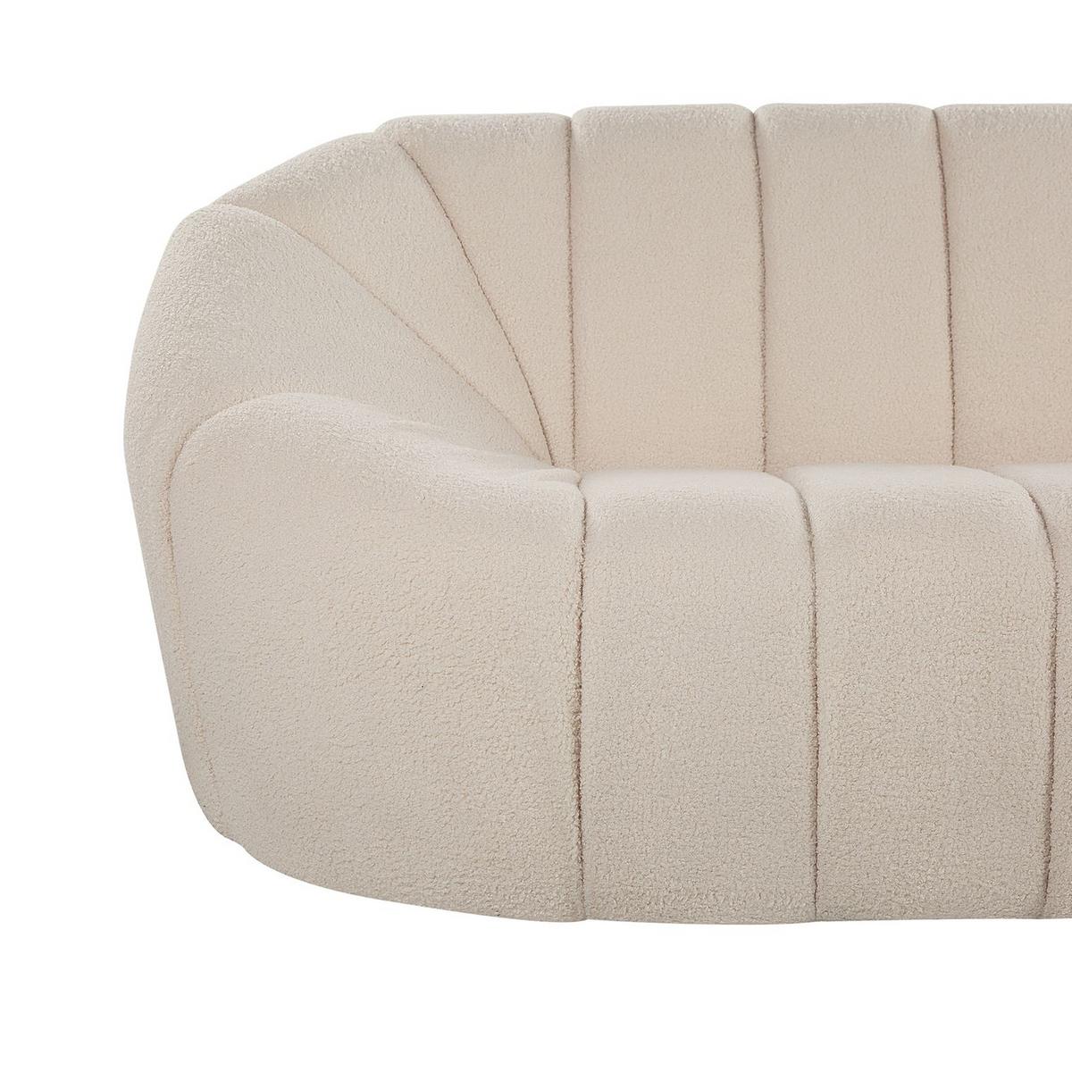 3-SITZER-SOFA Polyester Weiß Lomma - Weiß, Textil (190/70/82cm) - Beliani