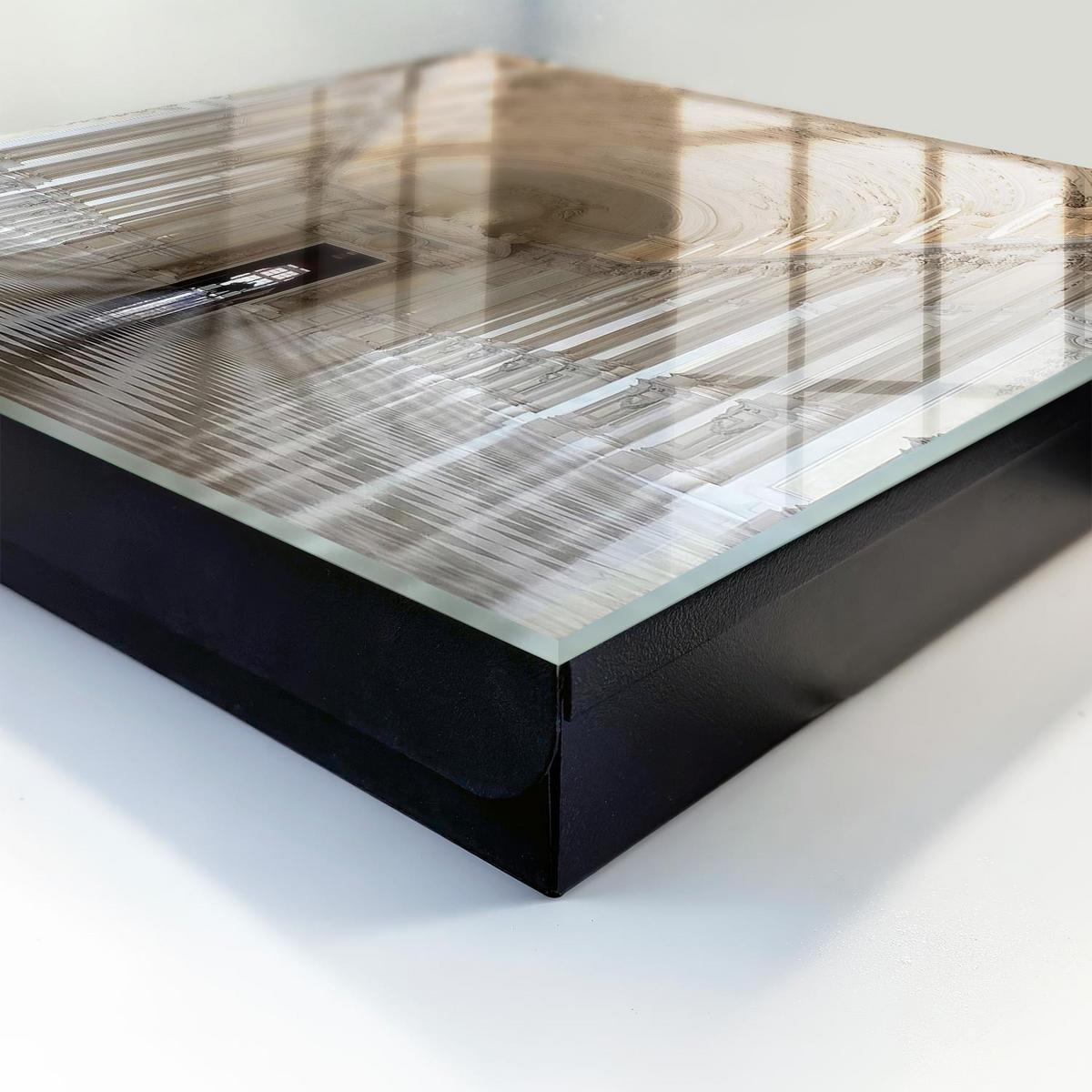 SCHLÜSSELBOX Schwarz 30x30 cm- Türöffnung nach rechts - Klassische Architektur - Beige, Metall (30/30/5cm) - TULUP