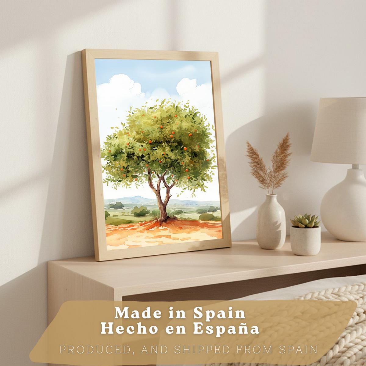 POSTER 3er Bilder-Set Wandbilder Landhaus Dorf Landschaft modern Wohnzimmer Deko, Schlafzimmer, Küche, Badezimmer Leichter Holzrahmen A4 - Beige, Papier (29.7/1/21cm) - Nacnic