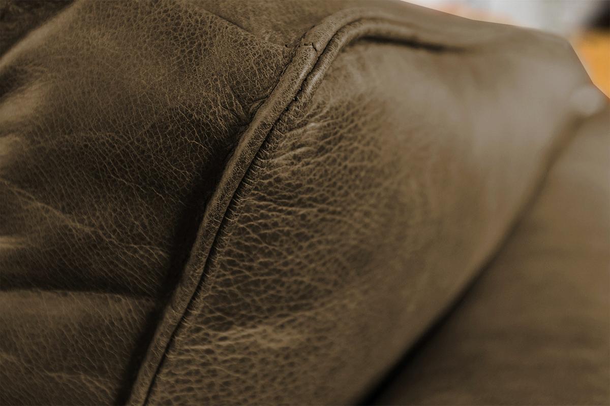 ECKSOFA BLOOM Beige Leder - Beige/Schwarz, Leder/Metall (276/177cm) - KAWOLA