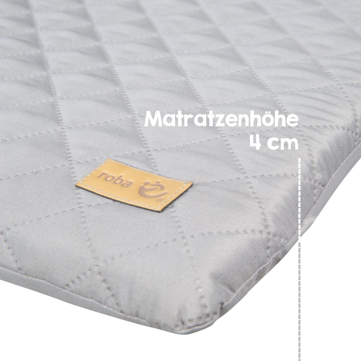 WICKELPLATTE inkl. Wickelauflage roba Style grau - Hellgrau/Weiß, Holzwerkstoff/Textil (80/14/49cm) - Roba