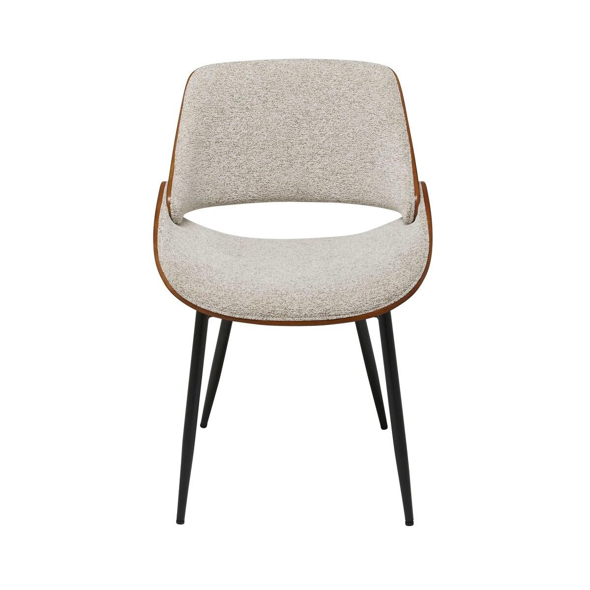 STUHL aus Nussbaum und Stoff L56 cm - MANNIX - Grau, Metall (54/78/61cm) - Signature