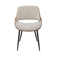 STUHL aus Nussbaum und Stoff L56 cm - MANNIX - Grau, Metall (54/78/61cm) - Signature