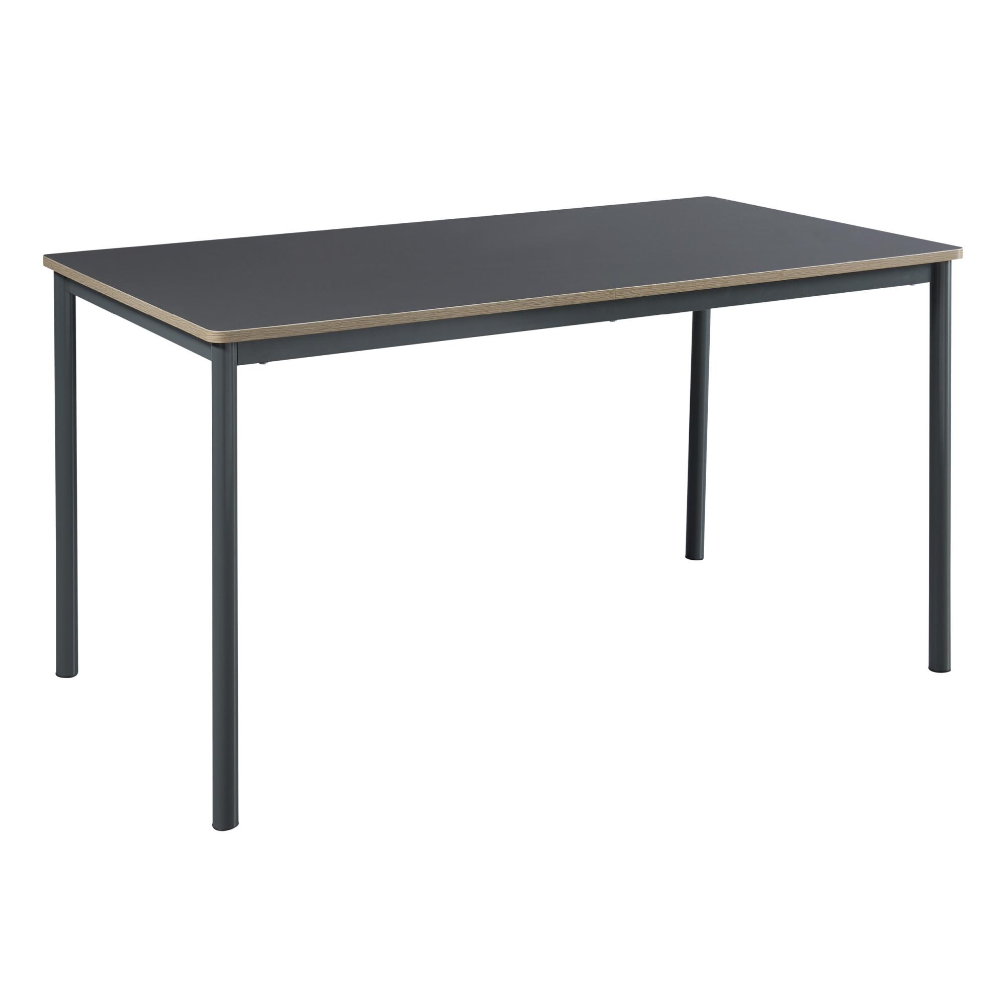 ESSTISCH Lindesberg - Schwarz/Grau, Holzwerkstoff/Metall (80/140/75cm) - [en.casa]