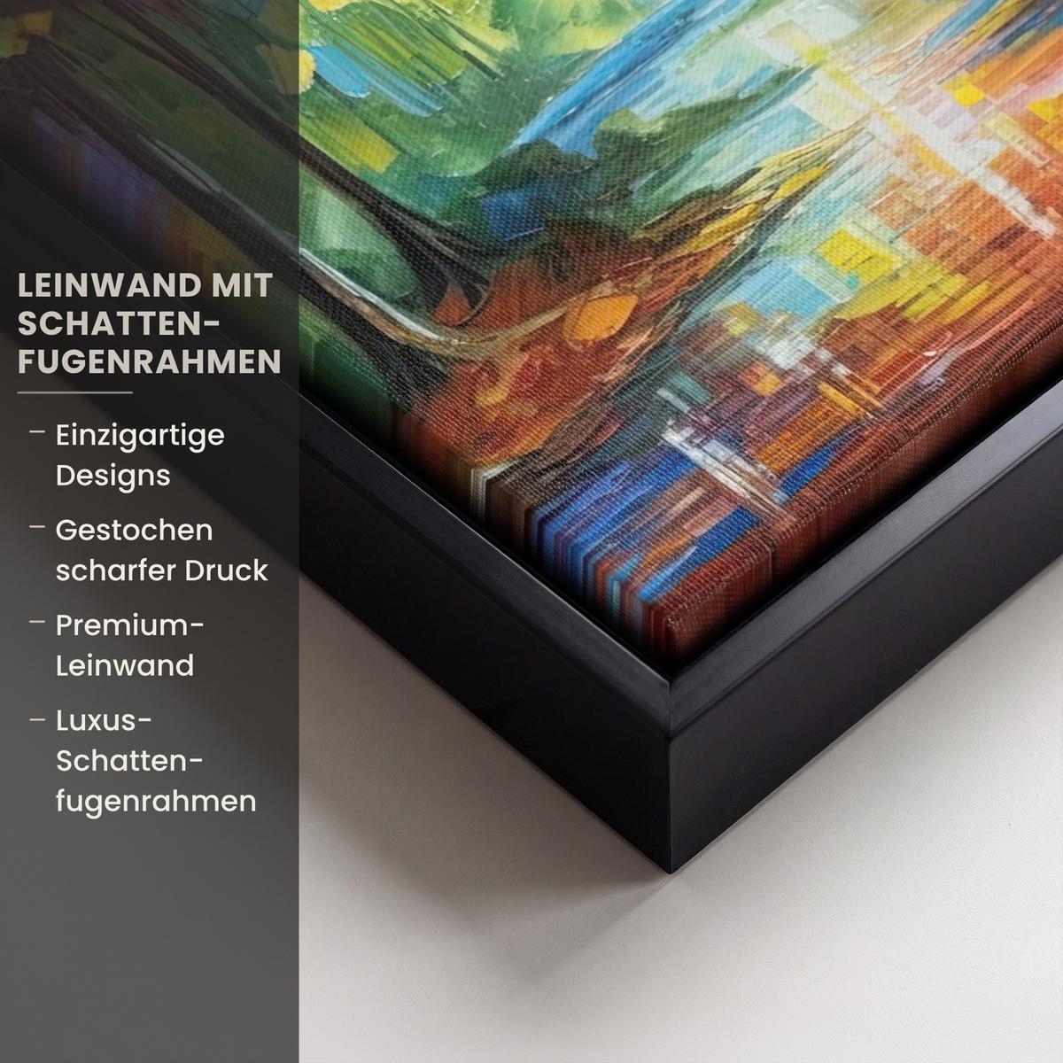 LEINWAND Bilder mit Rahmen - Landschaft - Wald - Farben - Natur - 20x30 - Multicolor, Textil (20/30cm) - MuchoWow