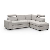 ECKSCHLAFSOFA Roma beige rechts - Beige/Schwarz, Textil (250/205cm) - Beautysofa
