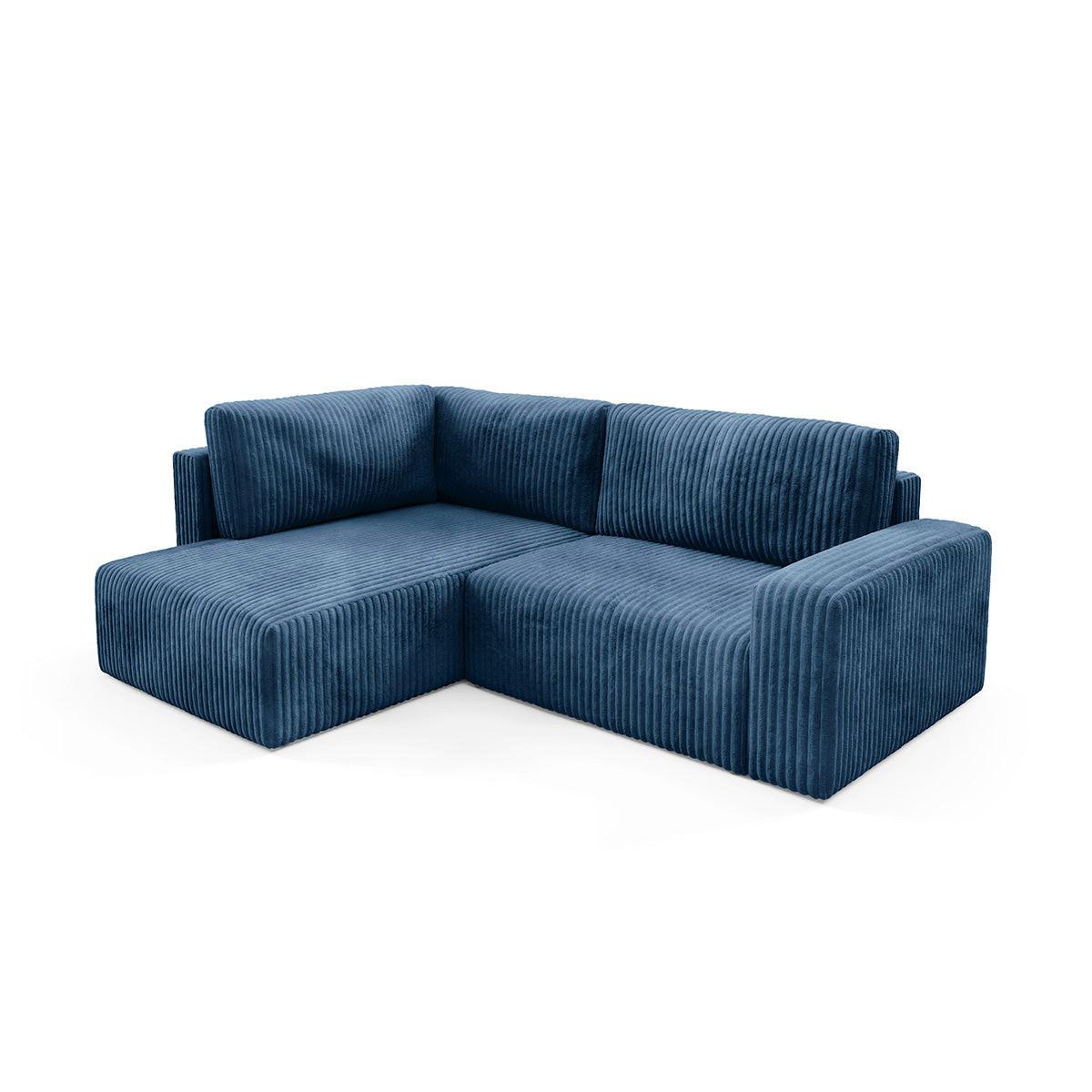 ECKSOFA Angela 4 Sitzplätze Marineblau - Blau, Holz (245/182cm) - Petits-meubles