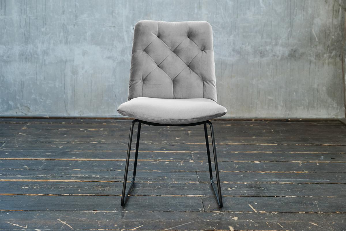 STUHL NEW CHARME Silber Velvet (1er-Set) - Silberfarben, Textil (52/87/66cm) - KAWOLA