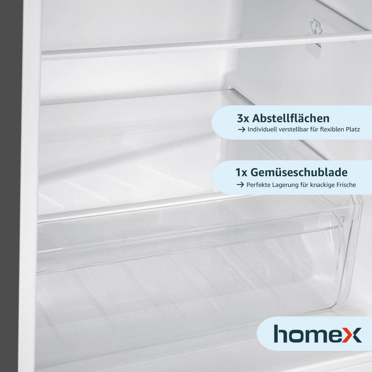 KÜHL-GEFRIER-KOMBINATION, freistehend, 173 Liter Nutzinhalt, 4-Sterne Gefrieren, Höhe 142,5 cm, 40 dB, Kühlschrank mit Gefrierfach groß, CFS1110-S - Silberfarben, Glas/Kunststoff (49.5/142.5/56cm) - homeX
