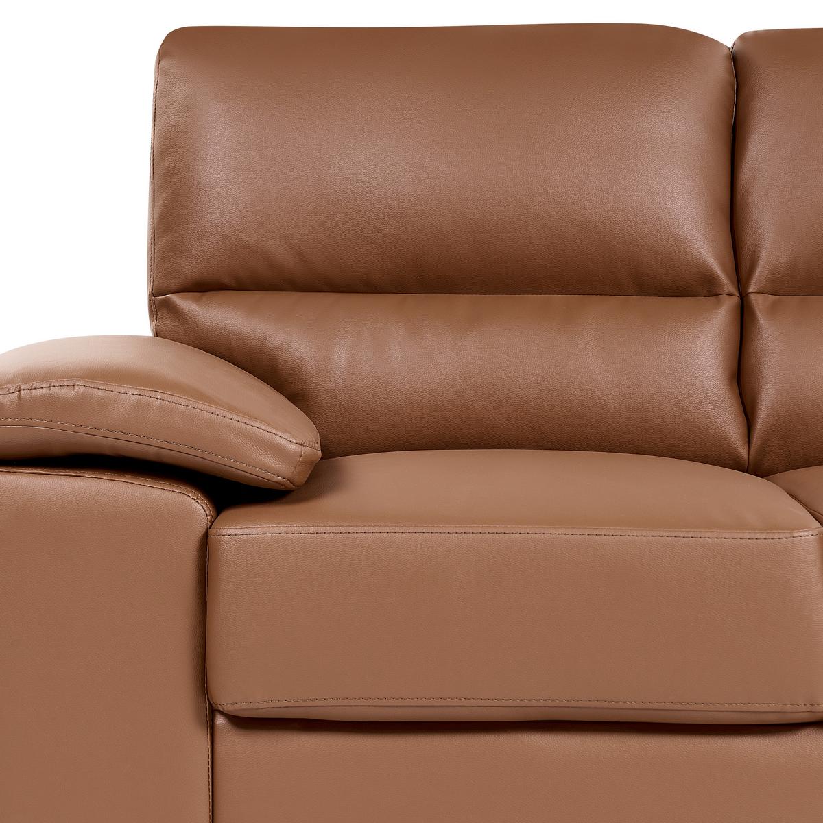 2-SITZER-SOFA Kunstleder Braun Vogar - Goldfarben, Kunststoff/Textil (156/90/74cm) - Beliani