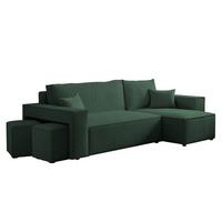 ECKSOFA PARIS mit Schlaffunktion und Bettkasten Grün - Grün, Kunststoff/Textil (262/145cm) - Idohome