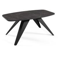 COUCHTISCH Lino, Kaffeetisch mit abgerundeten Kanten, Schwarz+Black Pietra Girgia - Schwarz, Metall (120/60/48cm) - Beautysofa