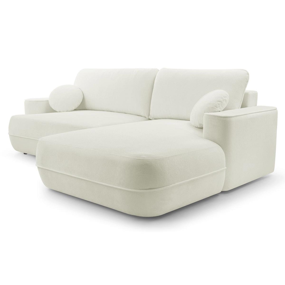 ECKSOFA Fuerro Weiß Strukturstoff - Schwarz/Weiß, Kunststoff/Textil (168/260cm) - Selsey