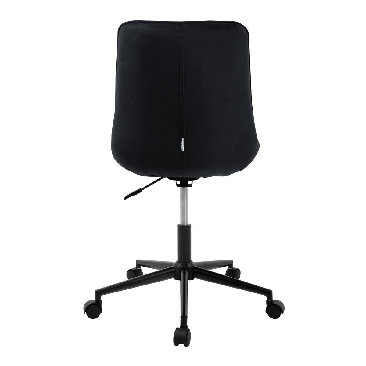 BÜROSTUHL Samt Schwarz - Schwarz, Metall (53/97/60cm) - ML-DESIGN