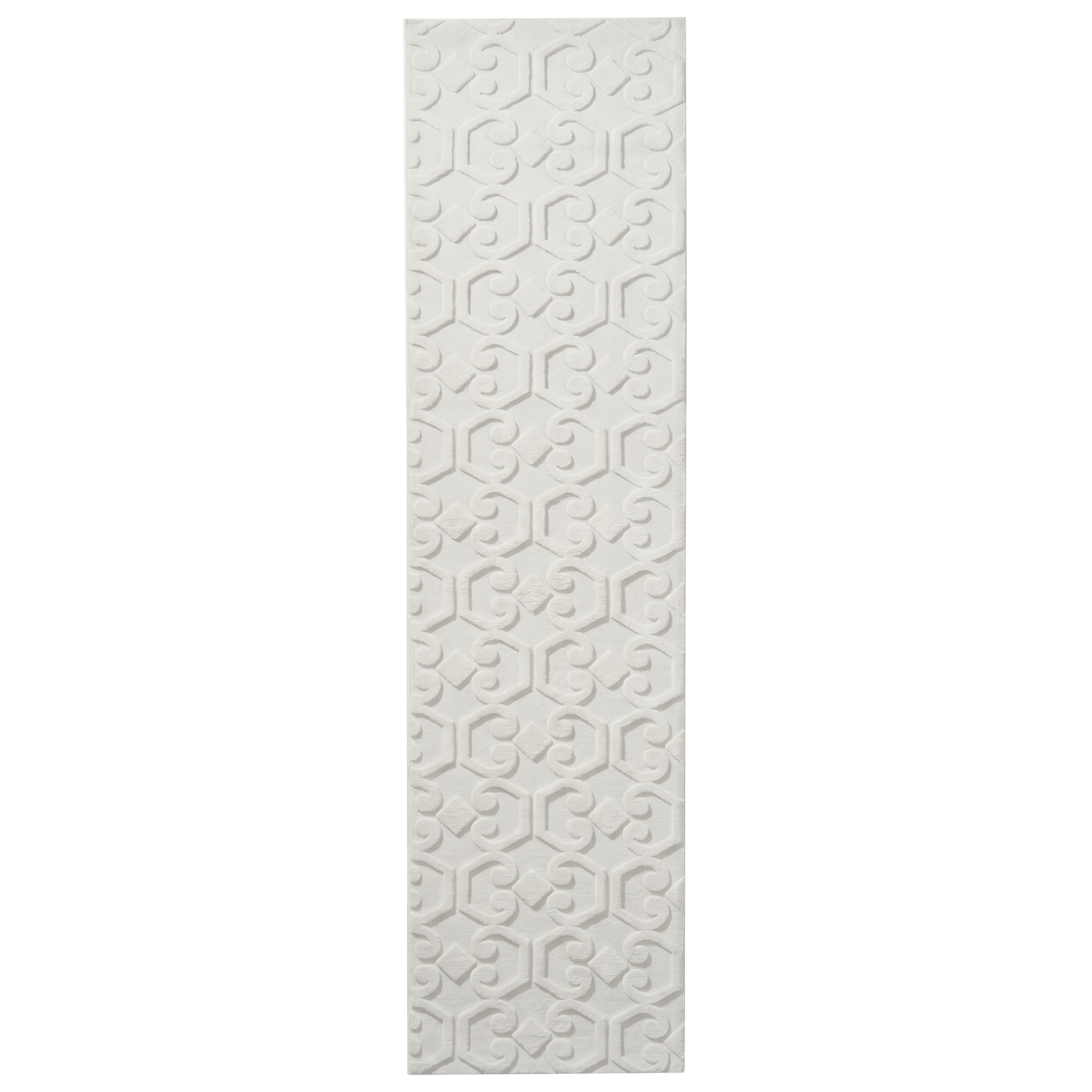 TEPPICH Cremeweiß 80/300 cm Gannett - Creme/Weiß, Textil (80/300cm) - Beliani