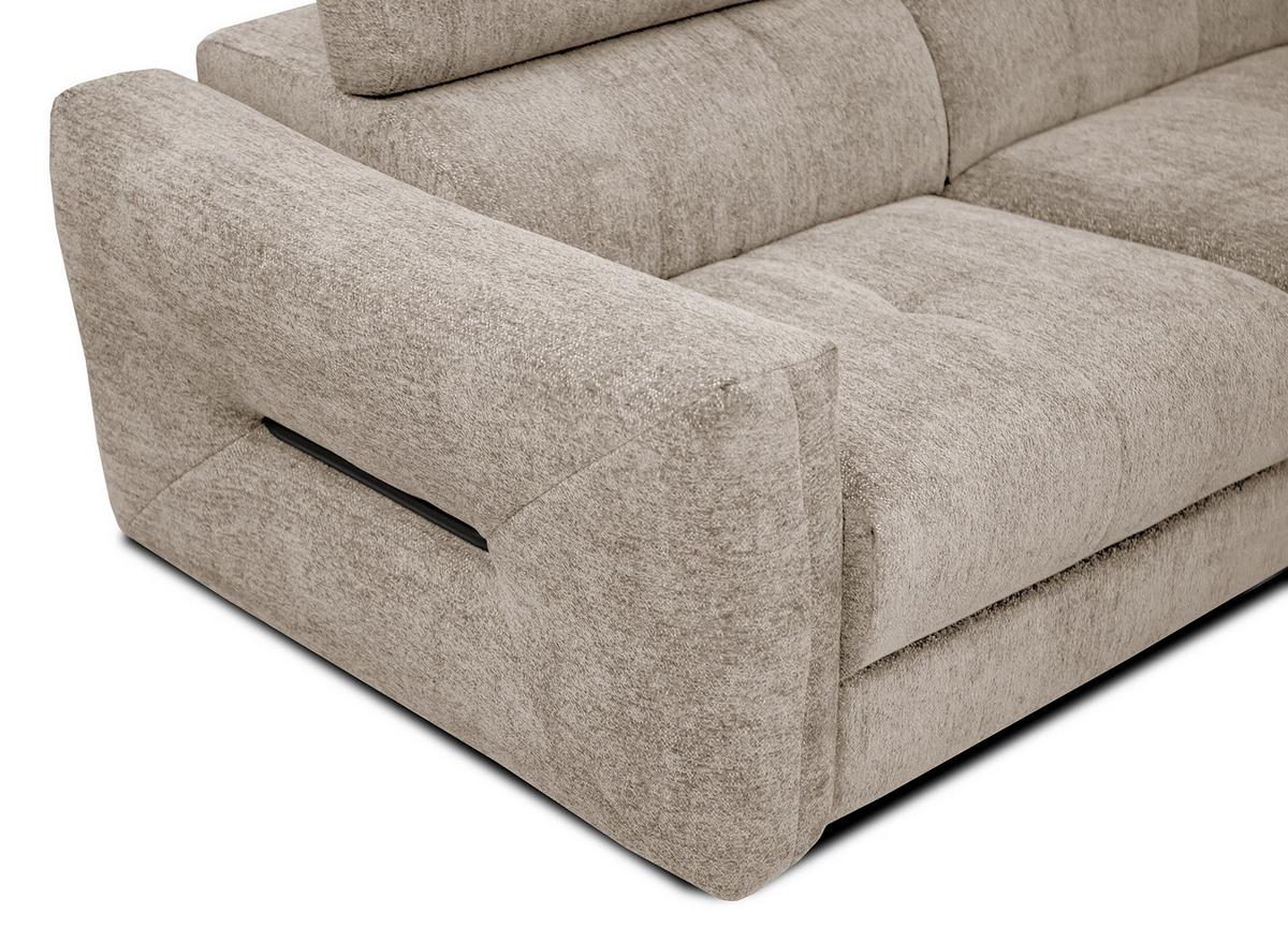SOFA CALVERA 3-Sitzer, ecru - Ecru/Schwarz, Holzwerkstoff/Textil (204/79/106cm) - Wozimo