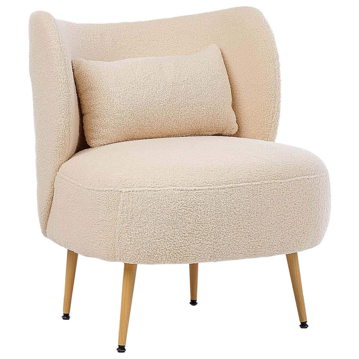 SESSEL Beige Otsby II - Beige/Braun, Textil (60/76/55cm) - Beliani