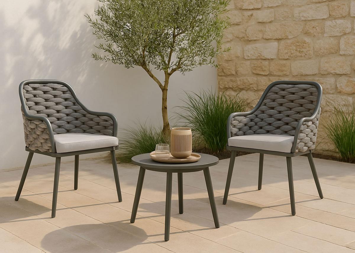 GARTENSTUHL Anthrazit, Hellgrau - Anthrazit/Hellgrau, Textil (59/84/63cm) - MCW