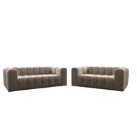 SOFASET Solvie 2-3 In Tiffani - Taupe, Holzwerkstoff/Textil (230/75/106cm) - Fun Möbel