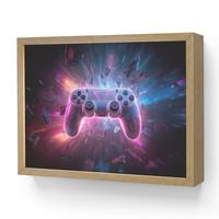 NACHTTISCHLAMPE MIT AKKU Controller - Neon - Explosion - Abstrakt 40x30 cm - Violett, Holzwerkstoff (8/40/30cm) - OnlyWow