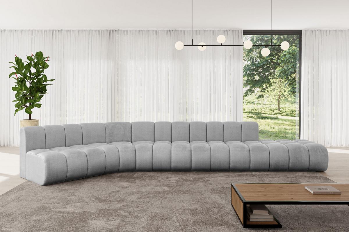 ECKSOFA modulares Sofa Brilo-L2 - 471x174x70 cm Grau - Hellgrau, Holzwerkstoff/Textil (471/174cm) - ALTDECOR