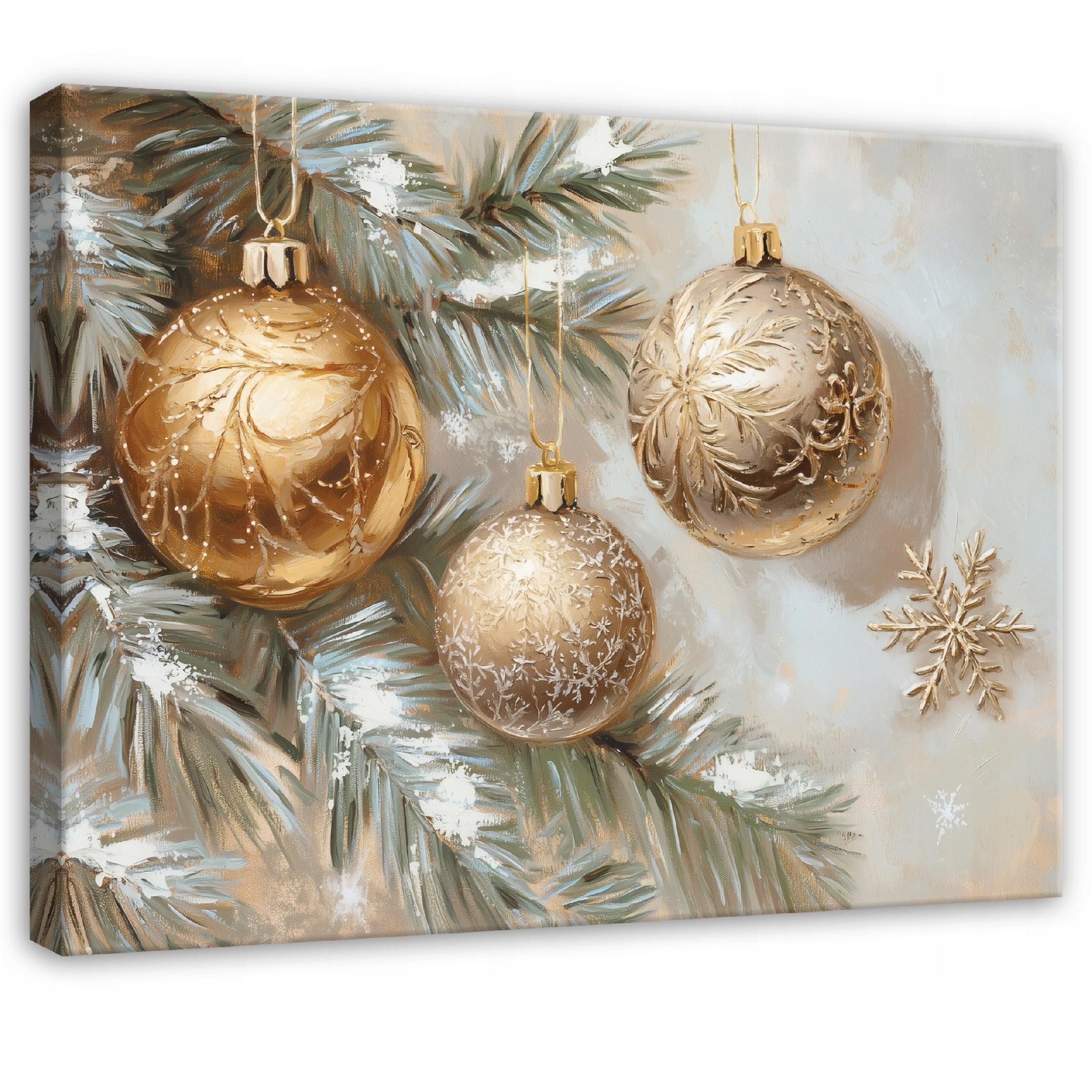 LEINWANDBILD Weihnachtsbaum Weihnachtskugeln Beige 100x70 cm - Multicolor, Holzwerkstoff (100/70cm) - Wallarena