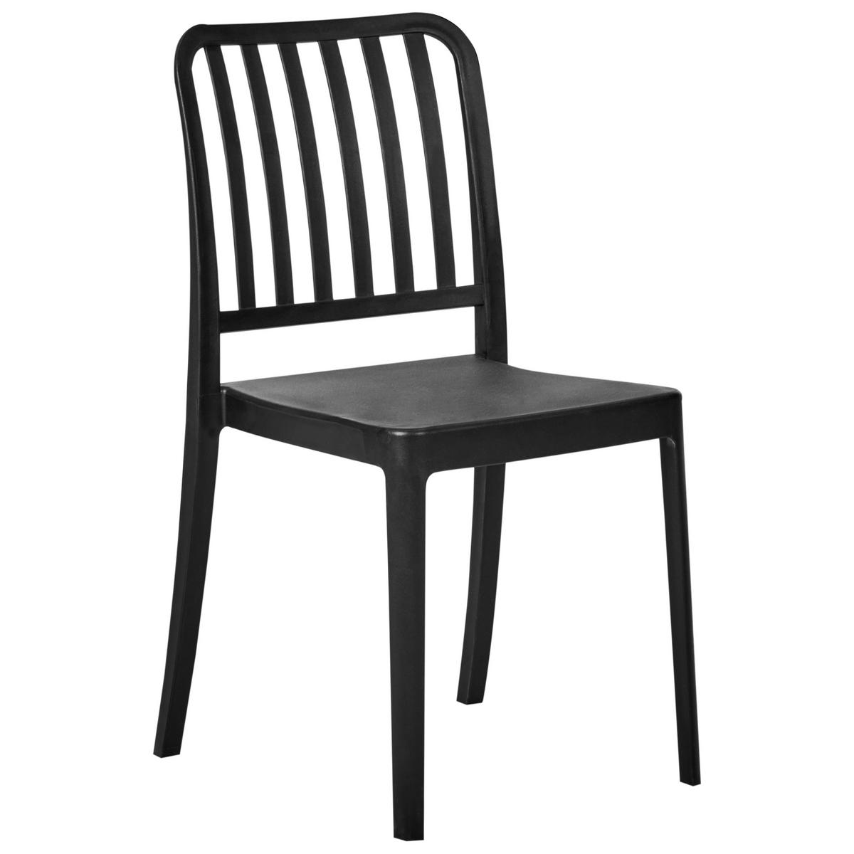 GARTENSTUHL 4er-Set Schwarz Sersale - Schwarz, Kunststoff (42/82/47cm) - Beliani