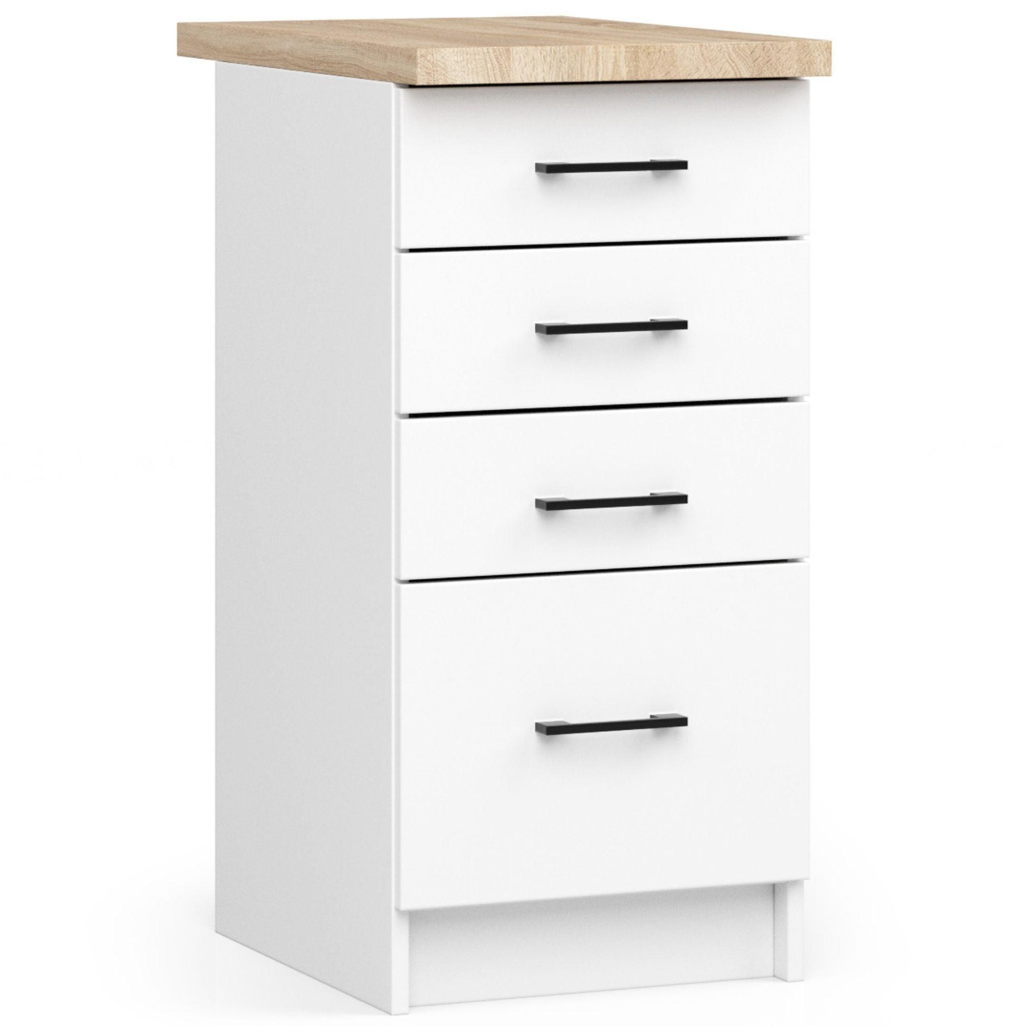UNTERSCHRANK Weiß 85/40/46 - Weiß, Holzwerkstoff (40/85/46cm) - RAUMHIRSCH FURNITURE