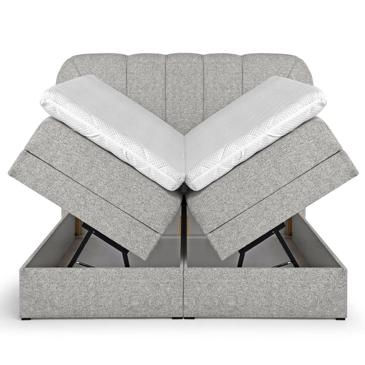 BOXSPRINGBETT Romeo mit elektrischer Matratzenverstellung, 160x200 cm, Beige - Beige, Textil (160/200cm) - Beautysofa