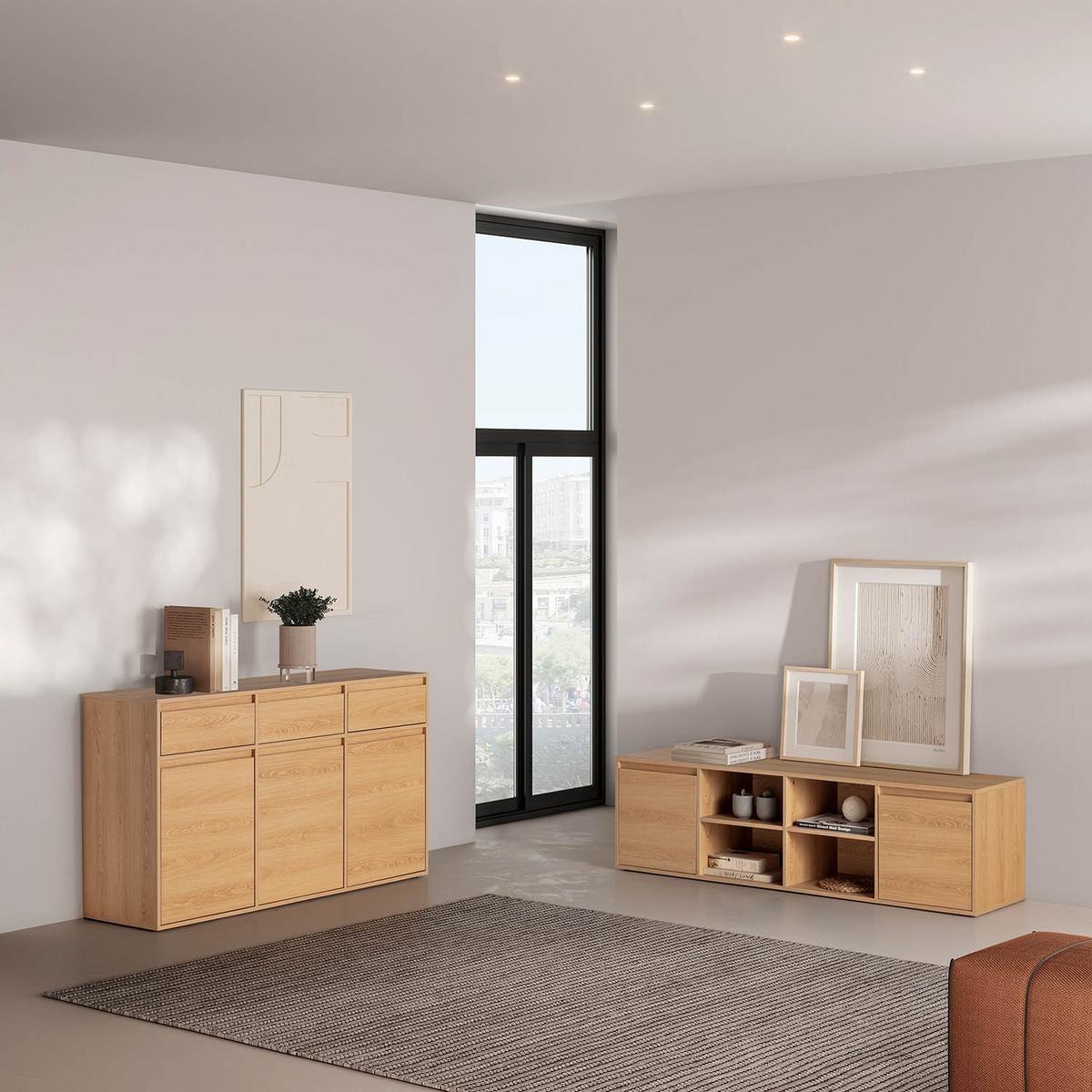 TV-ELEMENT Tori 2 Türen, Eichenfarbe - Honigeiche, Holzwerkstoff (160/46/40cm) - VS Venta-stock