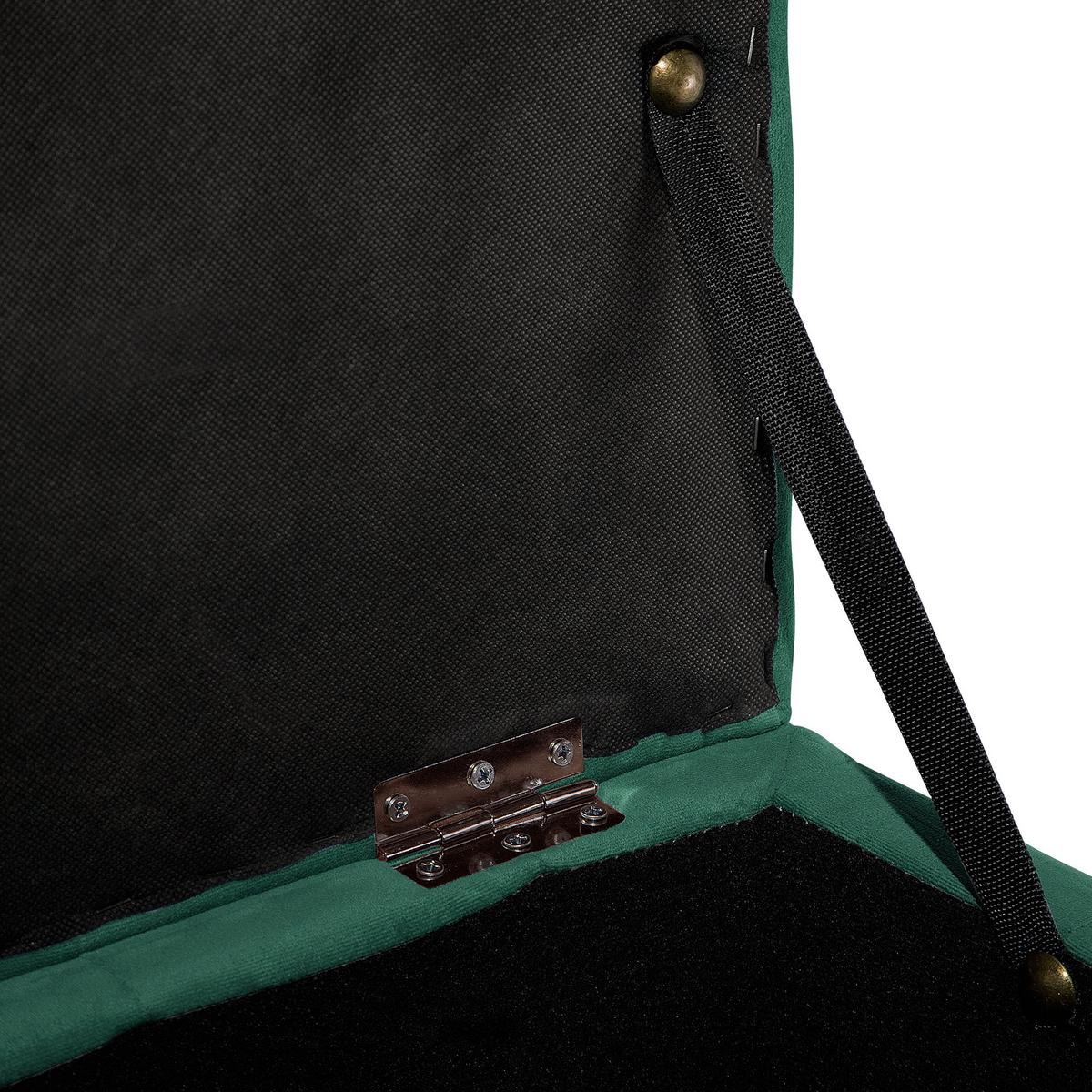 TRUHENBANK Michigan 42/72/40 cm - Waldgrün, Textil (72/40/42cm) - Beliani