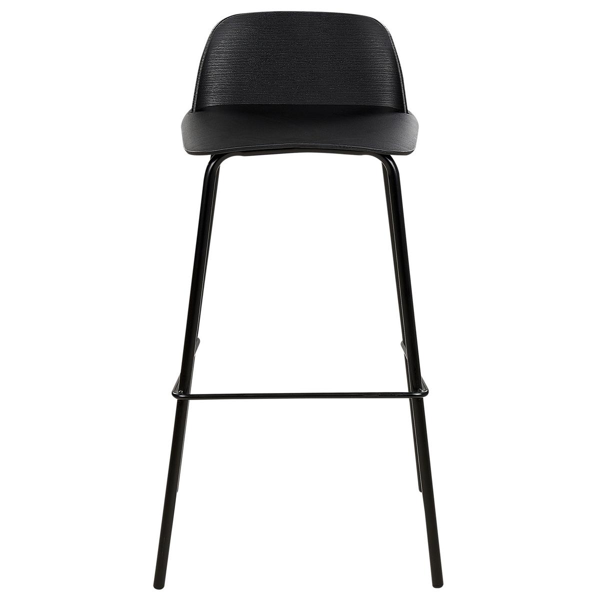 BARHOCKER 4er-Set Kunststoff Schwarz Mora - Schwarz, Kunststoff/Metall (48/90/35cm) - Beliani