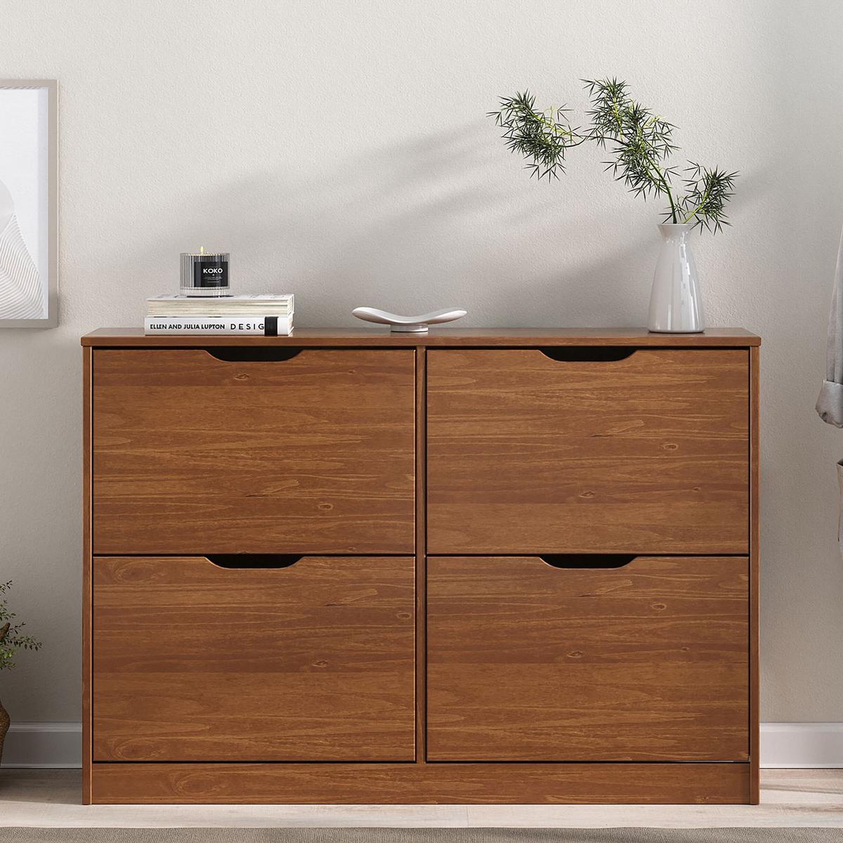 SCHUHKIPPER BASIL Kastanie - Kastanienfarben, Holz (115/79/25cm) - IDIMEX