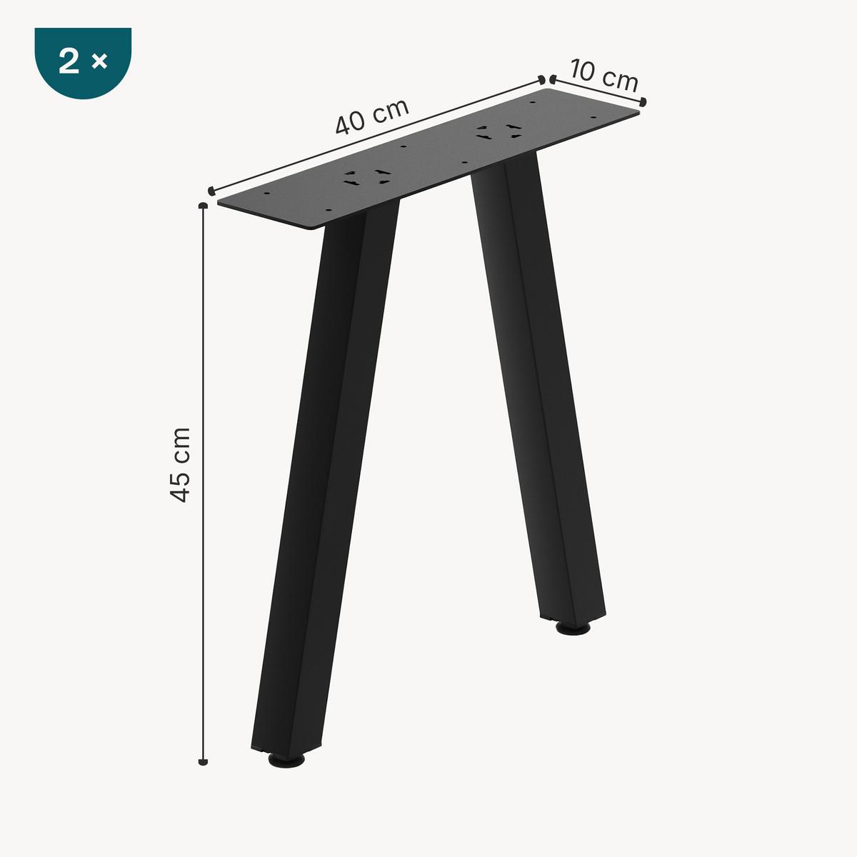 TISCHGESTELL-SET 2 TLG. Heustreu - Schwarz, Metall (40/45/12cm) - [en.casa]