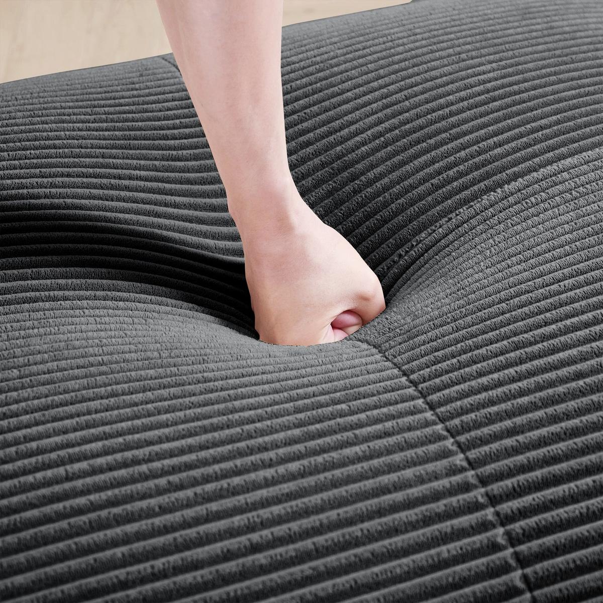 2-SITZER-SOFA in cordstoff rahmenloses design & modular kombinierbar - Grau, Textil (103/75/208cm) - Urban Meuble