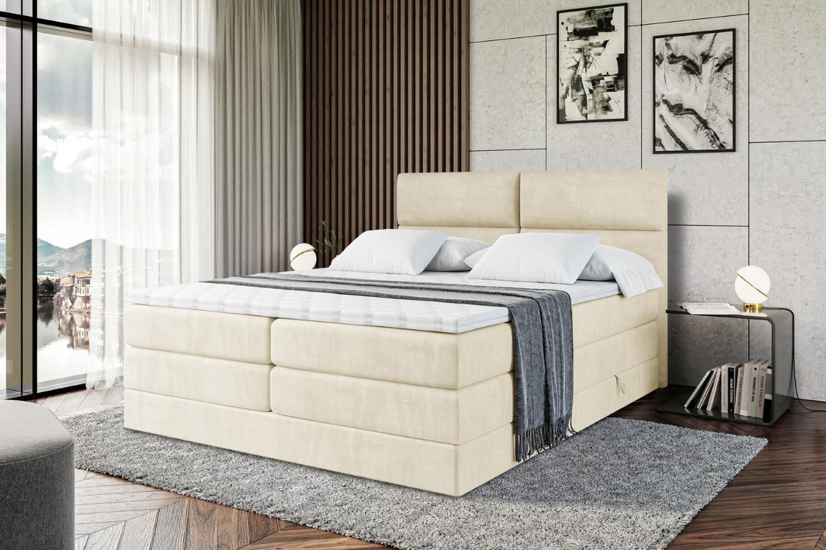 BOXSPRINGBETT BOXI3 KING - 120x200 - H3/H4 - Beige - Beige, Holzwerkstoff (120/200cm) - ALTDECOR
