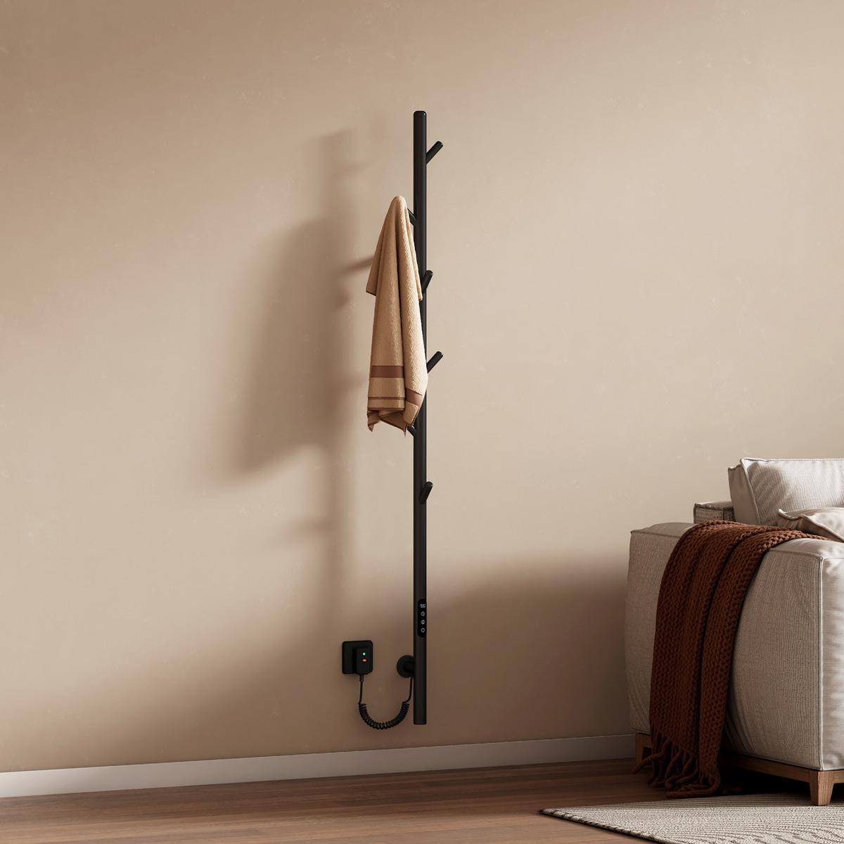 HANDTUCHHEIZKÖRPER Baumheizkörper WLAN Schwarz 150 cm - Schwarz, Metall (12.5/150/14cm) - EMKE