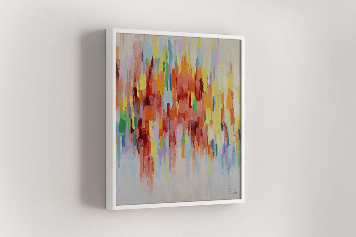 ACRYLBILD HANDGEMALT 80/80 cm - Beige/Multicolor, Holz/Textil (80/80cm) - KUNSTLOFT