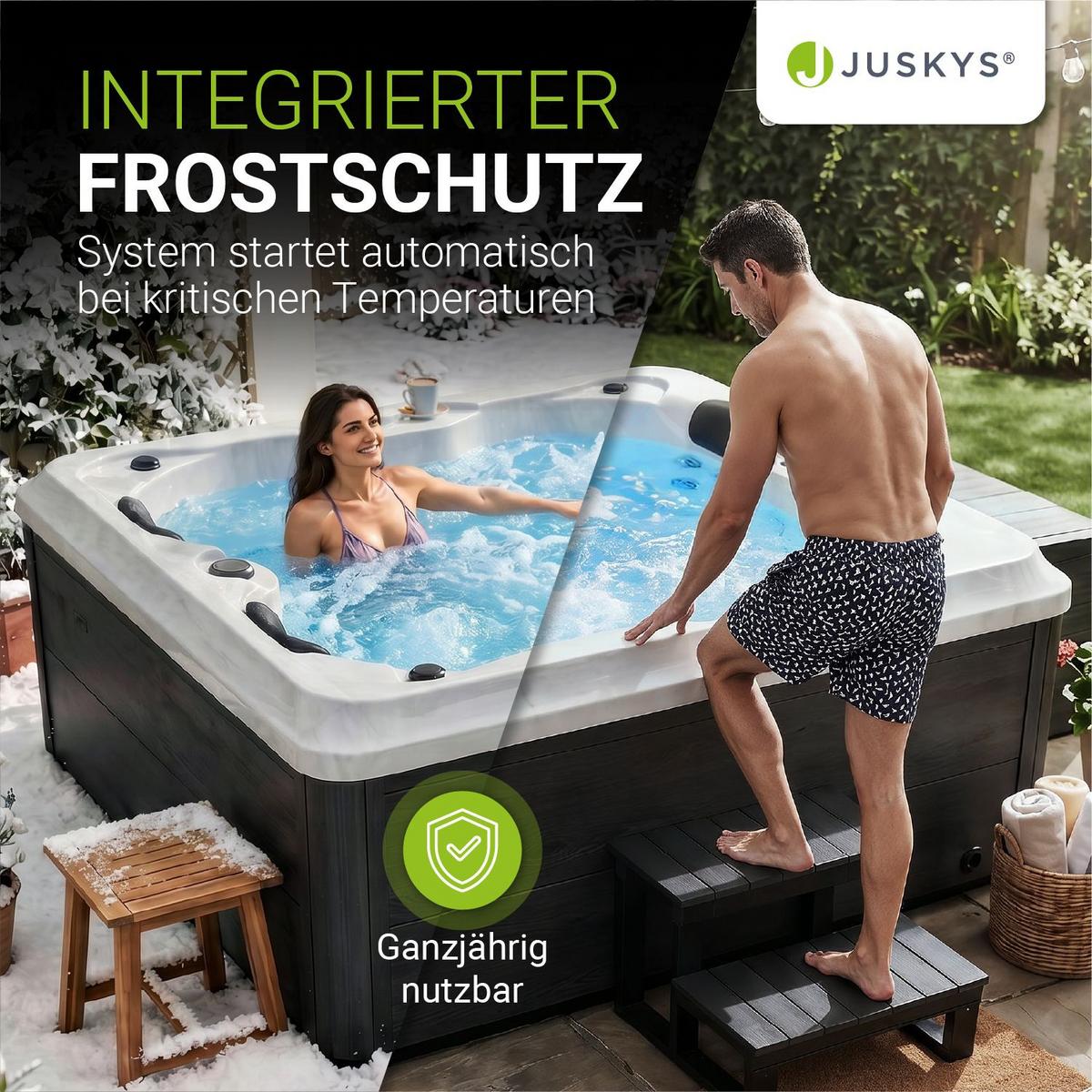 WHIRLPOOL Oasis mit Treppe Outdoor - Anthrazit, Kunststoff (210/80/160cm) - Artsauna