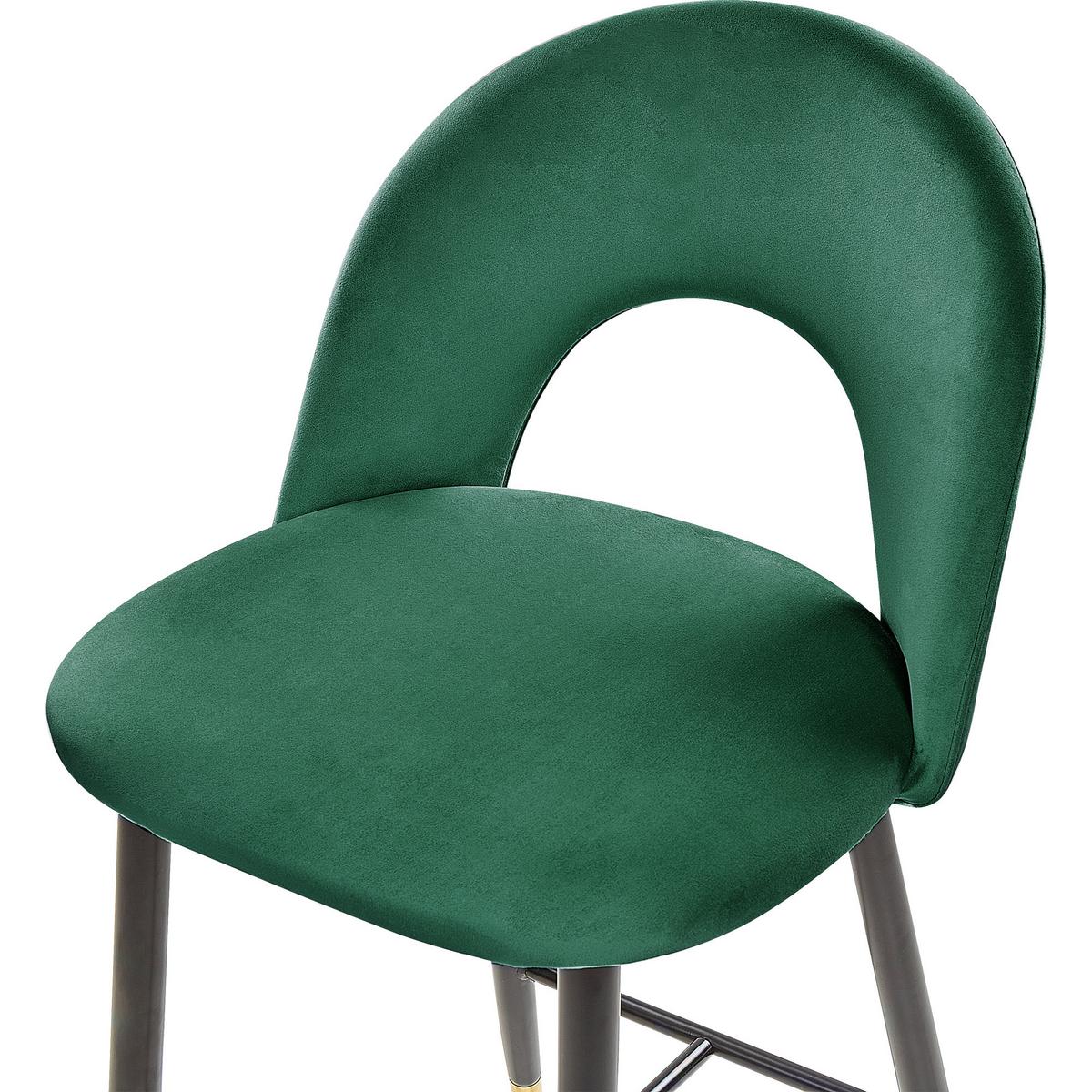 BARSTUHL 2er-Set Samtstoff Grün Falton - Grün, Textil/Metall (48/98/49cm) - Beliani