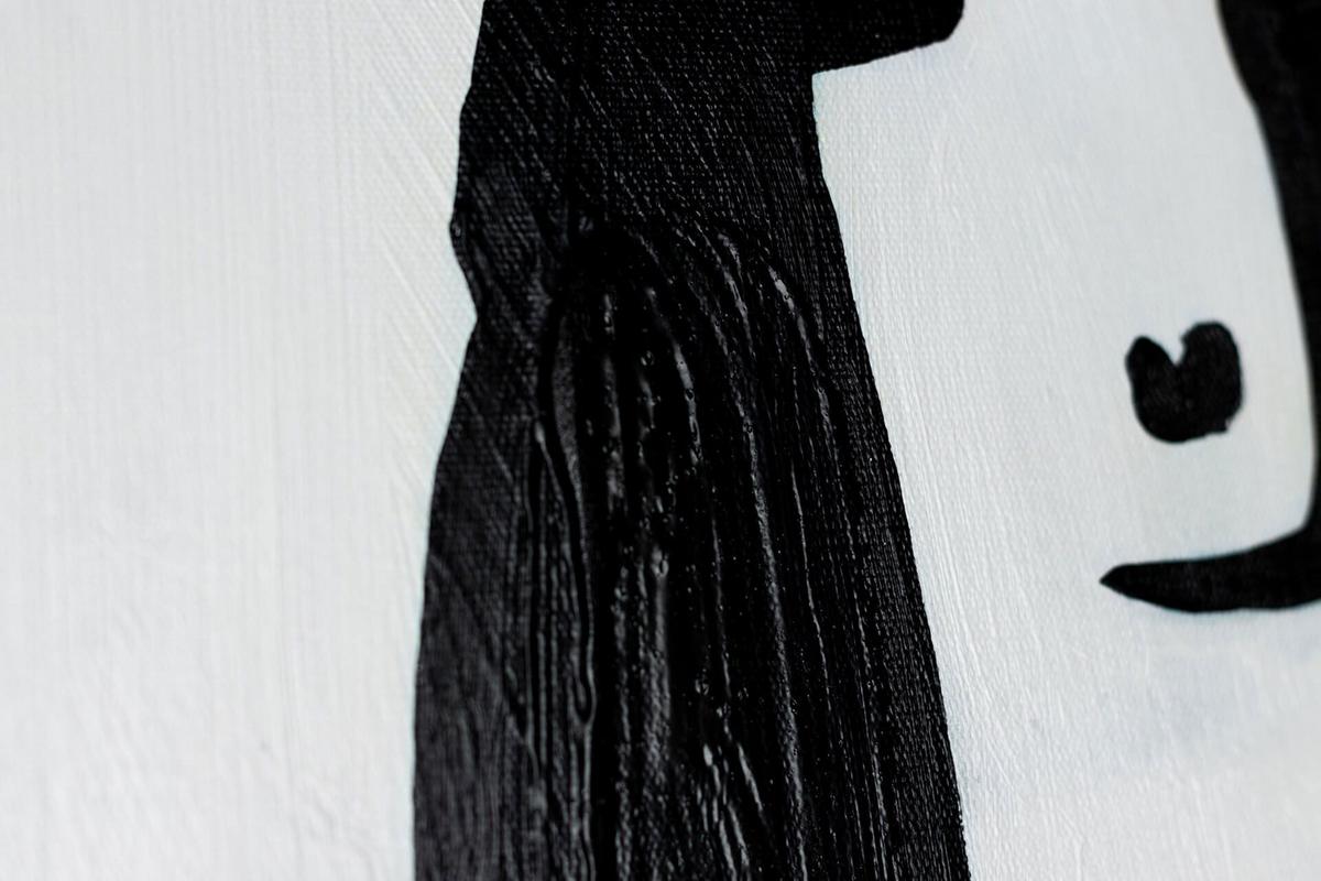 ACRYLBILD HANDGEMALT 60/90 cm - Schwarz, Holz/Textil (60/90cm) - KUNSTLOFT