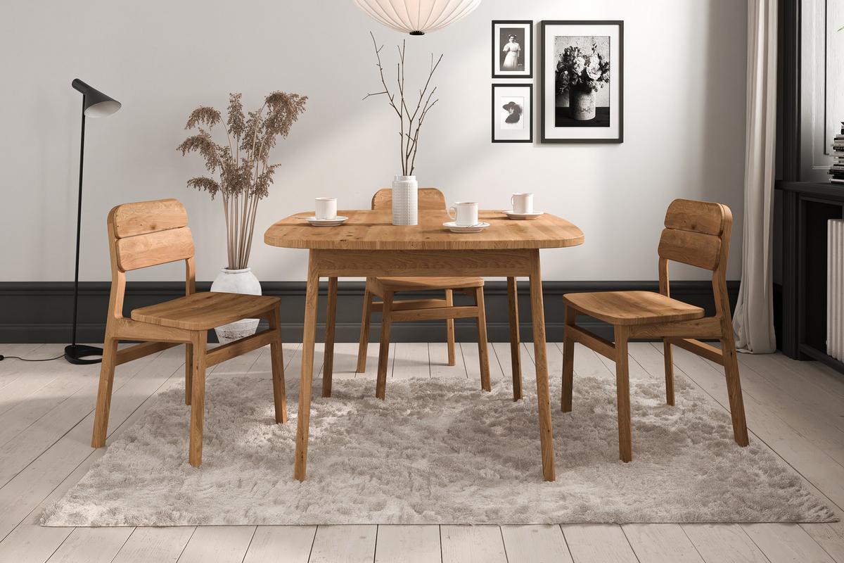 ESSTISCH PAUL 100 x 120 Wildeiche - Wildeiche, Holz (120/100/77cm) - byoak
