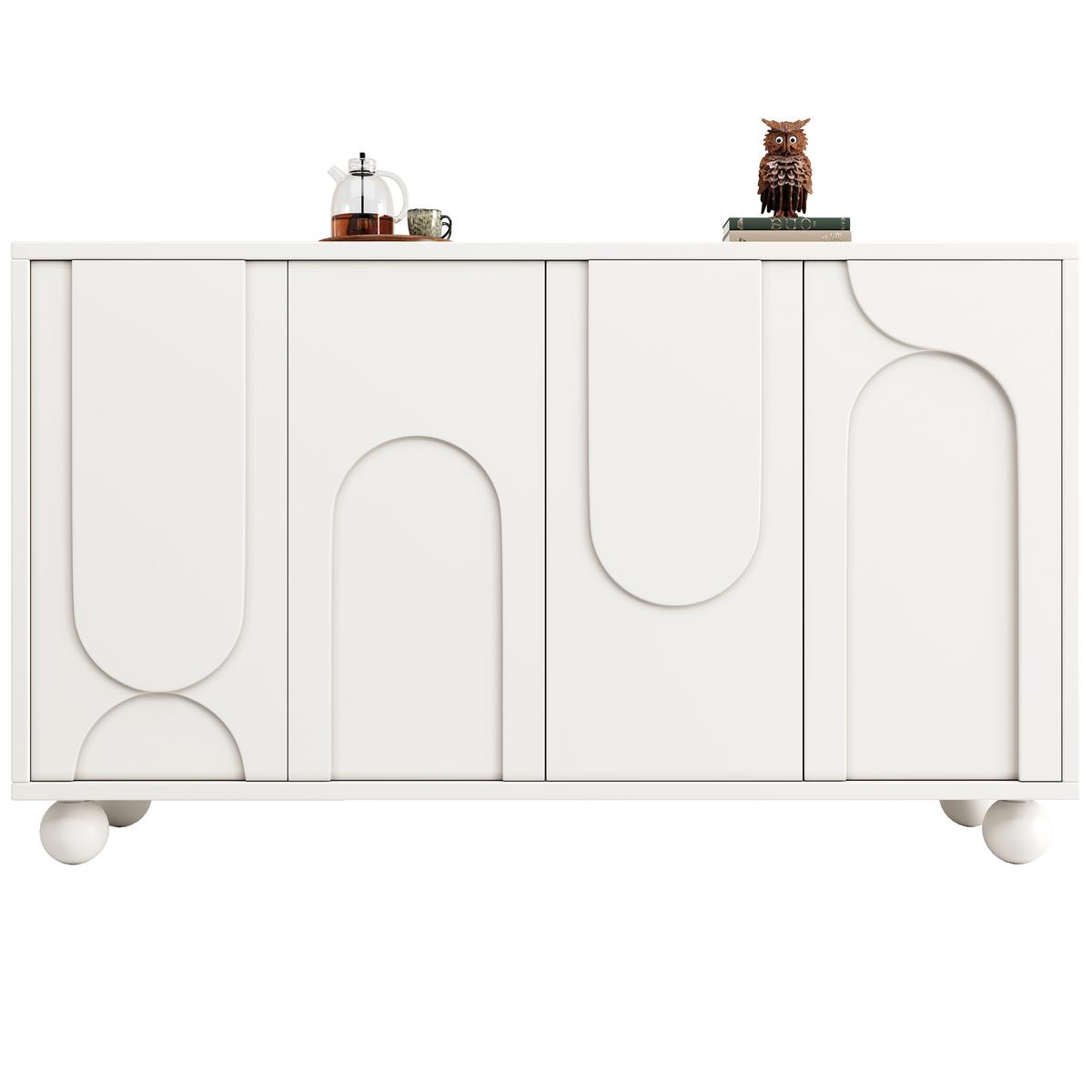 SIDEBOARD 120 cm Weiß mit 2 Türen & verstellbarem Regal im modernen Design - Weiß, Holzwerkstoff (120/71/35cm) - Urban Meuble