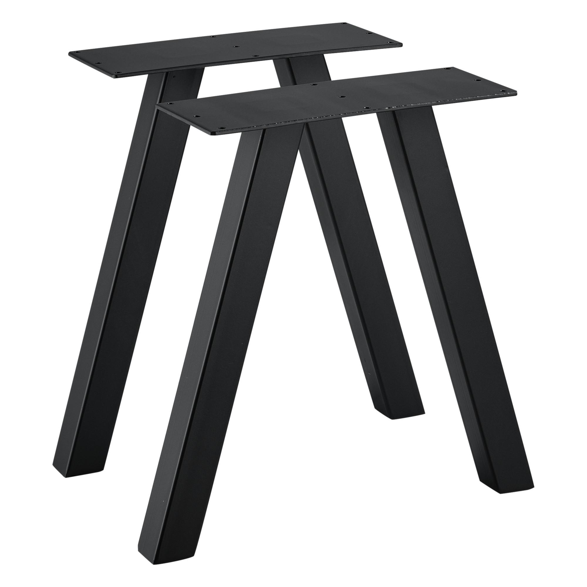 TISCHGESTELL-SET 2-TLG. Eschau - Schwarz, Metall (40/40/12cm) - [en.casa]