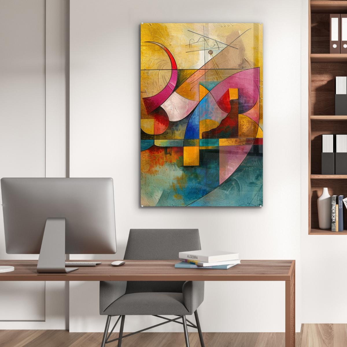 ACRYLGLASBILD Kunst - Abstrakt - Modern 80x120 cm - Gelb, Glas (80/120cm) - MuchoWow