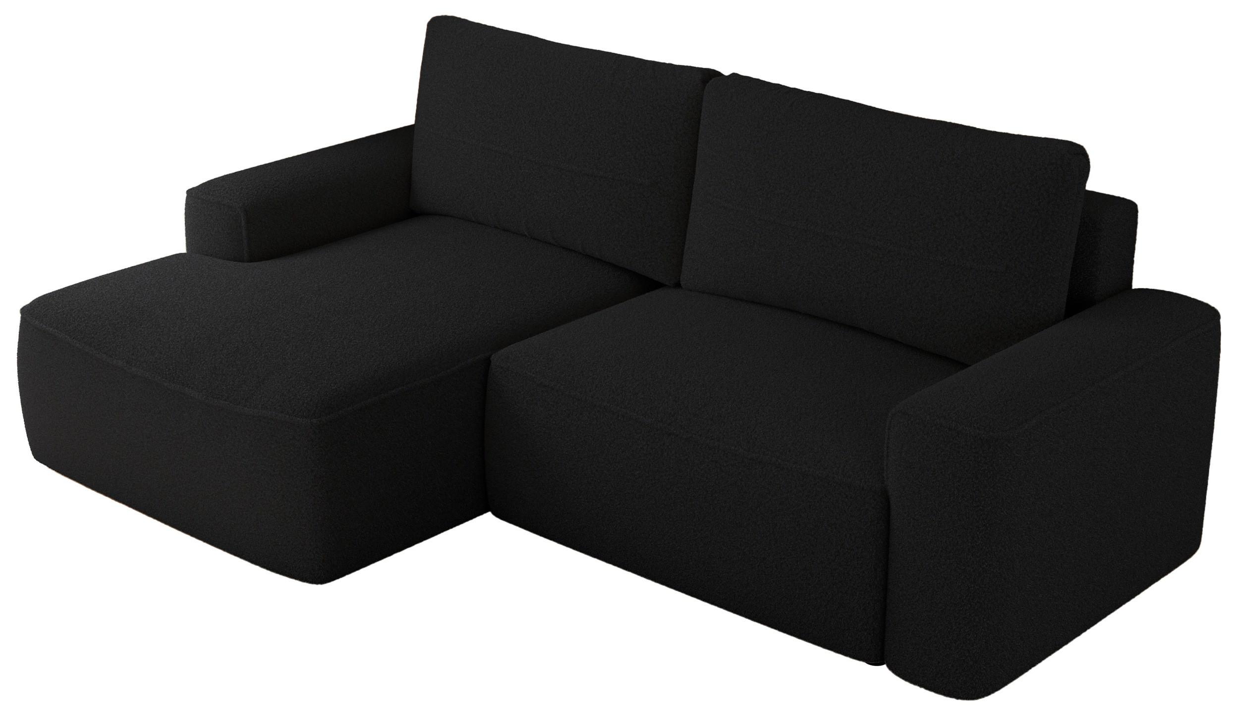 ECKSOFA BELLUNO L Schwarz Boucle - Links - Schwarz, Textil (144/233cm) - MKS