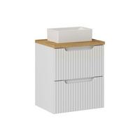WASCHTISCH 50.4cm Riva Weiß und Holz - Weiß, Holzwerkstoff (50.4/59/40cm) - Petits-meubles